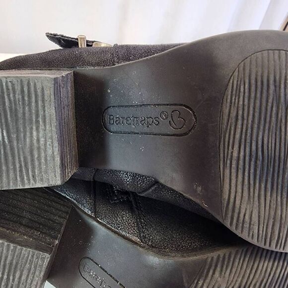 Beartraps Black Ankle Booties Rockability Buckle Size 10M - Picture 7 of 9